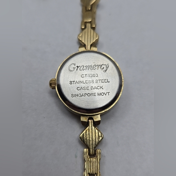 Gramercy Womens Gold Tone Multicolor Gemstone Bracelet Quartz Watch New Battery - Picture 9 of 9